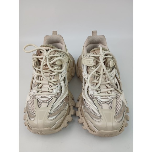 Balenciaga Women's White Beige Track Leather Mesh Sneakers Shoes Size 36 EU - Picture 4 of 8